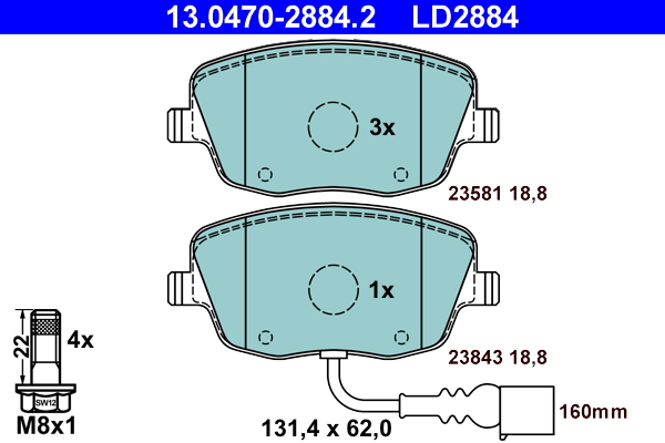Placute frana ATE 13.0470-2884.2