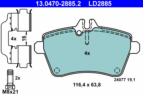 Placute frana ATE 13.0470-2885.2