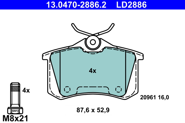 Placute frana ATE 13.0470-2886.2