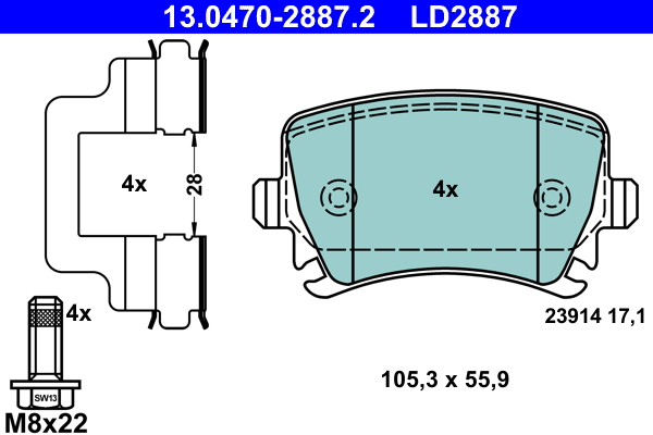 Placute frana ATE 13.0470-2887.2