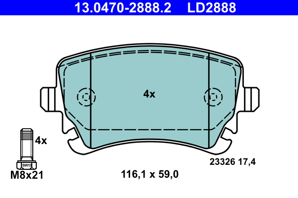 Placute frana ATE 13.0470-2888.2
