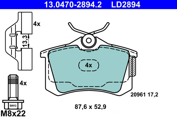Placute frana ATE 13.0470-2894.2