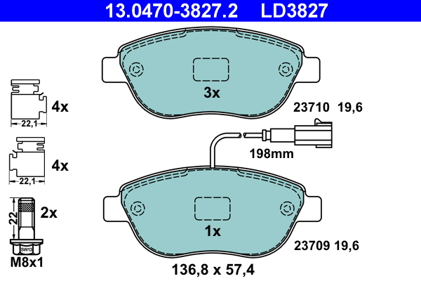 Placute frana ATE 13.0470-3827.2