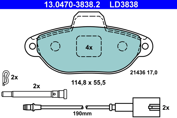 Placute frana ATE 13.0470-3838.2