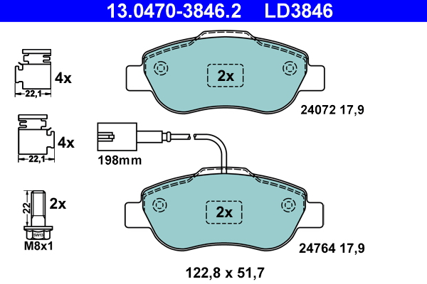 Placute frana ATE 13.0470-3846.2