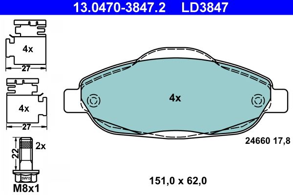 Placute frana ATE 13.0470-3847.2
