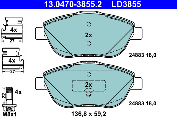 Placute frana ATE 13.0470-3855.2