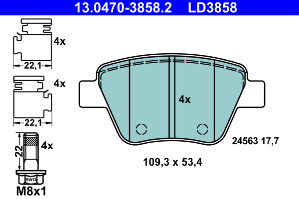 Placute frana ATE 13.0470-3858.2
