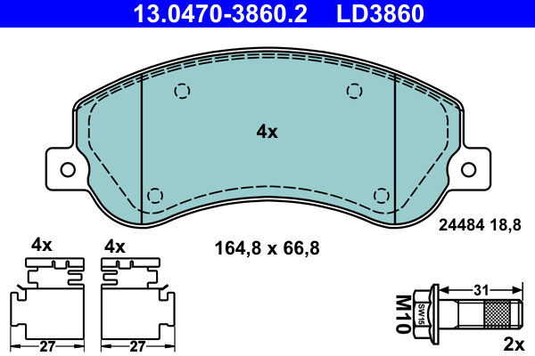 Placute frana ATE 13.0470-3860.2