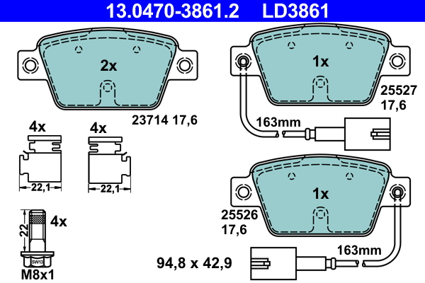 Placute frana ATE 13.0470-3861.2
