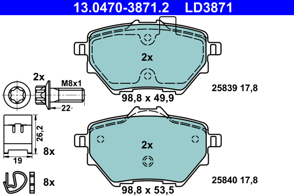 Placute frana ATE 13.0470-3871.2