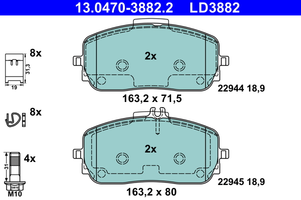 Placute frana ATE 13.0470-3882.2