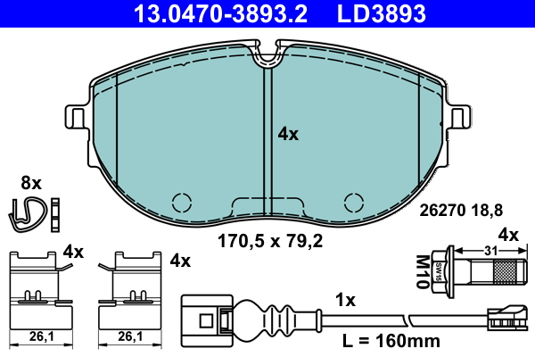 Placute frana ATE 13.0470-3893.2