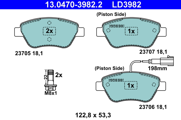 Placute frana ATE 13.0470-3982.2