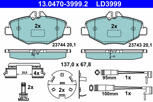 Placute frana ATE 13.0470-3999.2