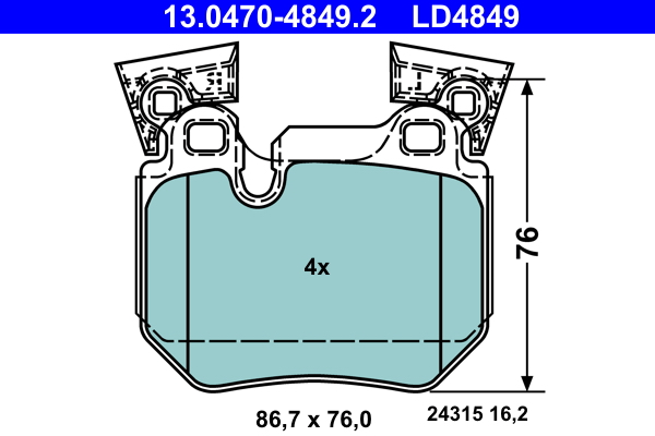 Placute frana ATE 13.0470-4849.2
