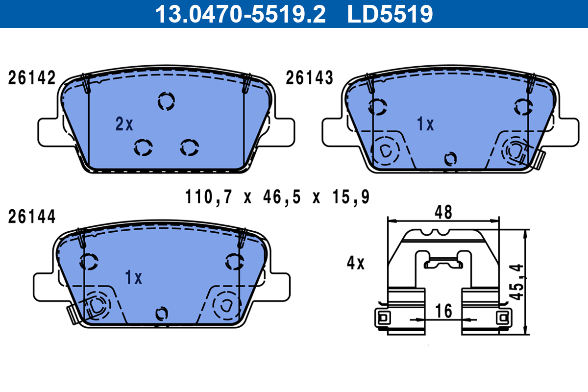 Placute frana ATE 13.0470-5519.2