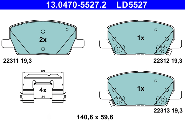 Placute frana ATE 13.0470-5527.2