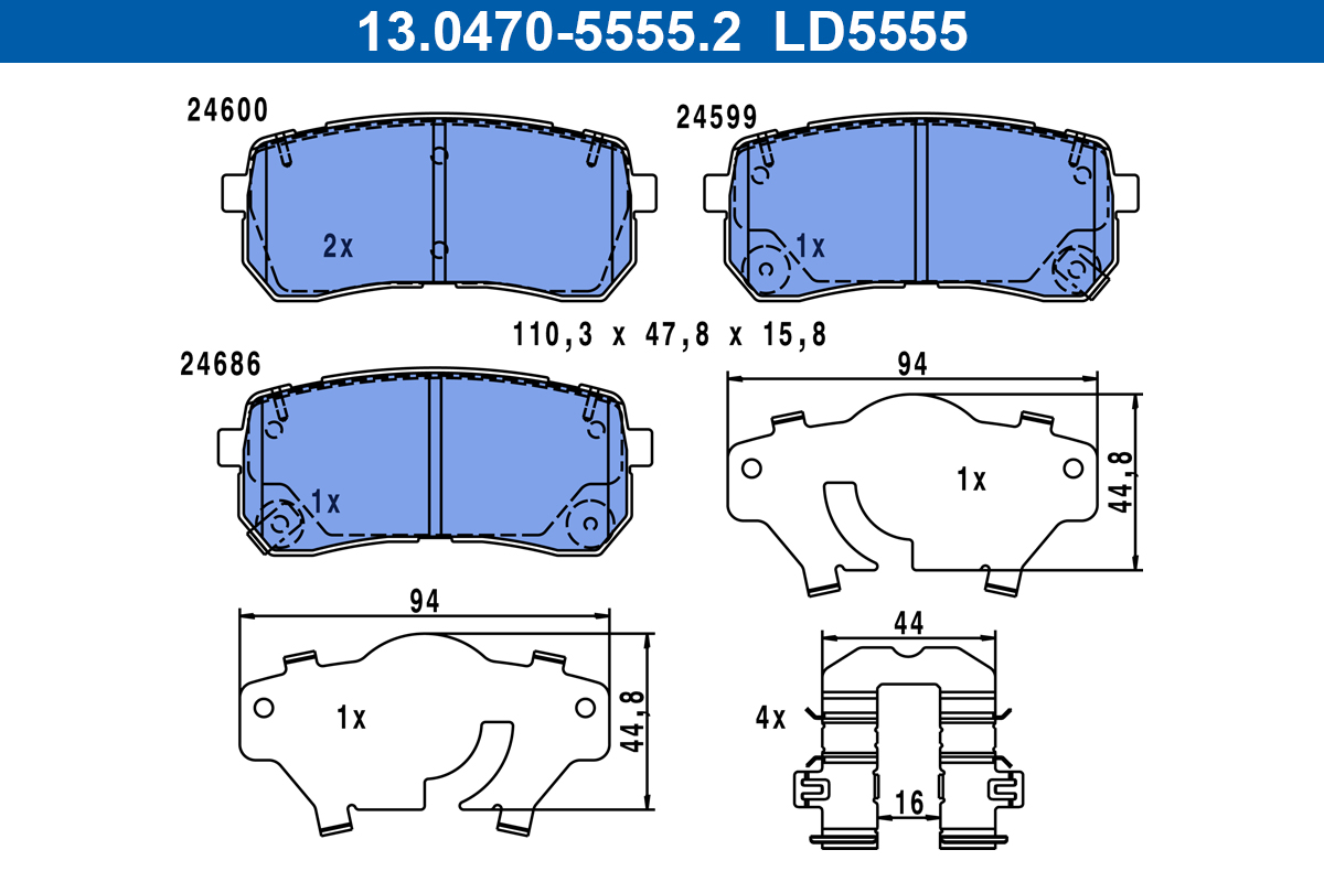 Placute frana ATE 13.0470-5555.2