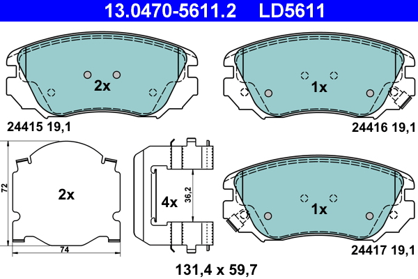 Placute frana ATE 13.0470-5611.2