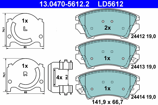 Placute frana ATE 13.0470-5612.2