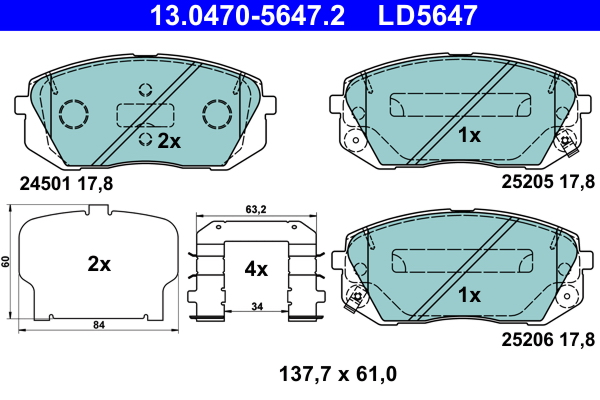 Placute frana ATE 13.0470-5647.2