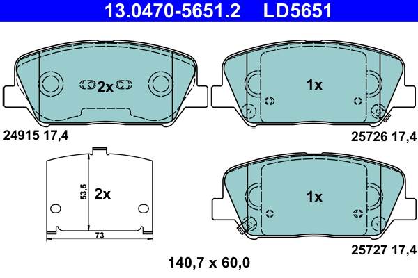 Placute frana ATE 13.0470-5651.2