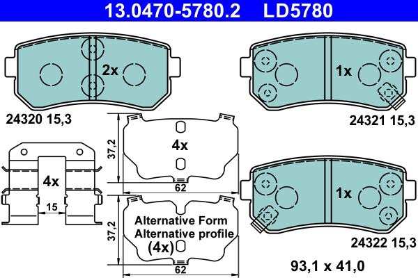 Placute frana ATE 13.0470-5780.2