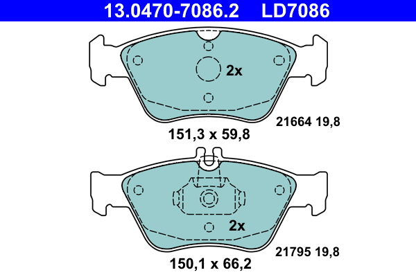 Placute frana ATE 13.0470-7086.2