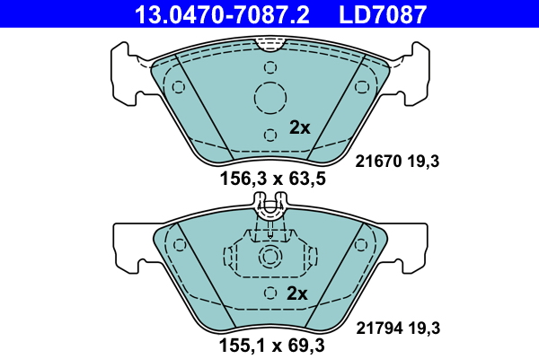 Placute frana ATE 13.0470-7087.2