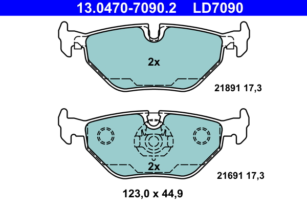 Placute frana ATE 13.0470-7090.2