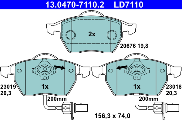 Placute frana ATE 13.0470-7110.2