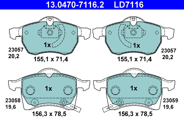 Placute frana ATE 13.0470-7116.2