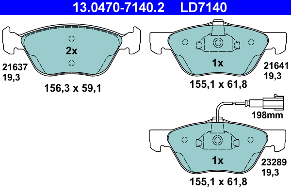 Placute frana ATE 13.0470-7140.2