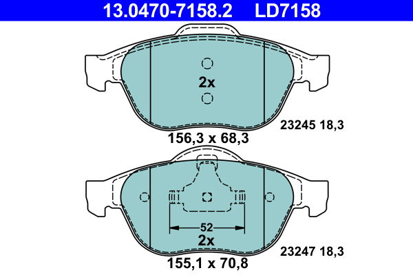 Placute frana ATE 13.0470-7158.2