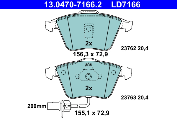 Placute frana ATE 13.0470-7166.2