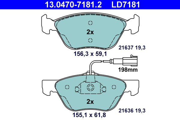 Placute frana ATE 13.0470-7181.2
