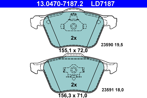 Placute frana ATE 13.0470-7187.2