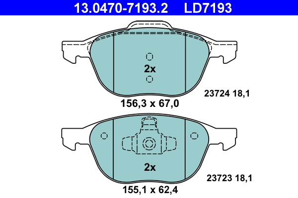 Placute frana ATE 13.0470-7193.2