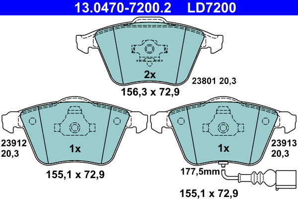 Placute frana ATE 13.0470-7200.2