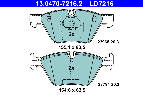 Placute frana ATE 13.0470-7216.2