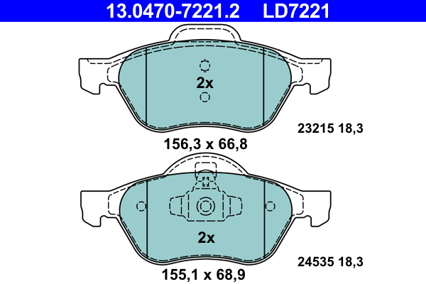 Placute frana ATE 13.0470-7221.2