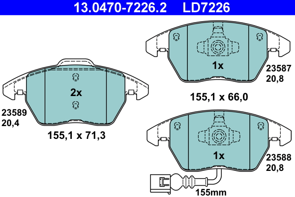 Placute frana ATE 13.0470-7226.2