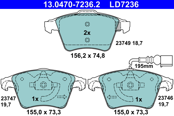 Placute frana ATE 13.0470-7236.2