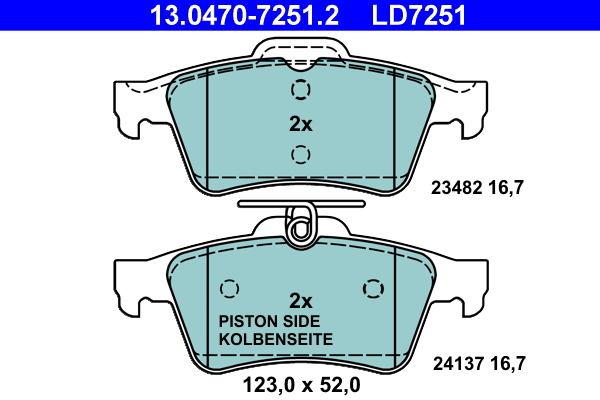 Placute frana ATE 13.0470-7251.2