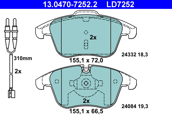 Placute frana ATE 13.0470-7252.2