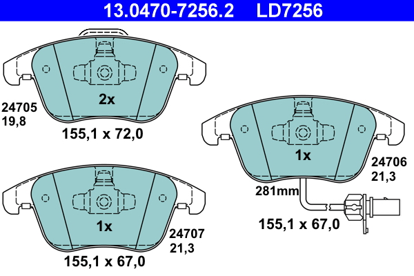 Placute frana ATE 13.0470-7256.2