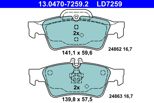 Placute frana ATE 13.0470-7259.2