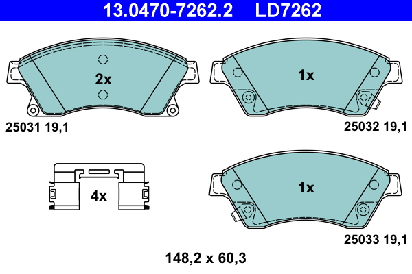 Placute frana ATE 13.0470-7262.2