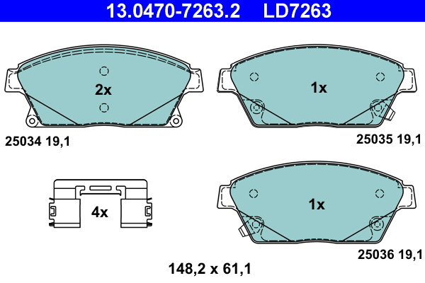 Placute frana ATE 13.0470-7263.2
